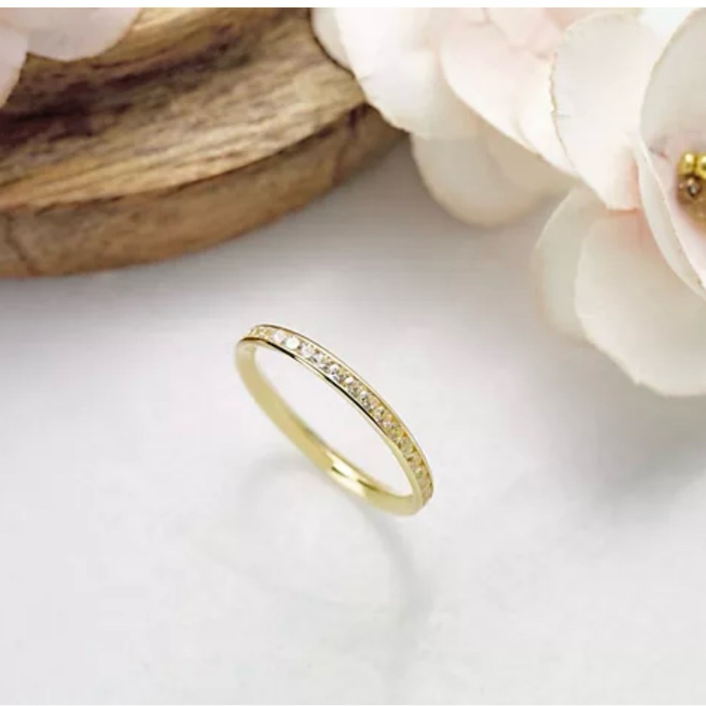 Diamonique Italia Channel Set Eternity Band, 14K Gold